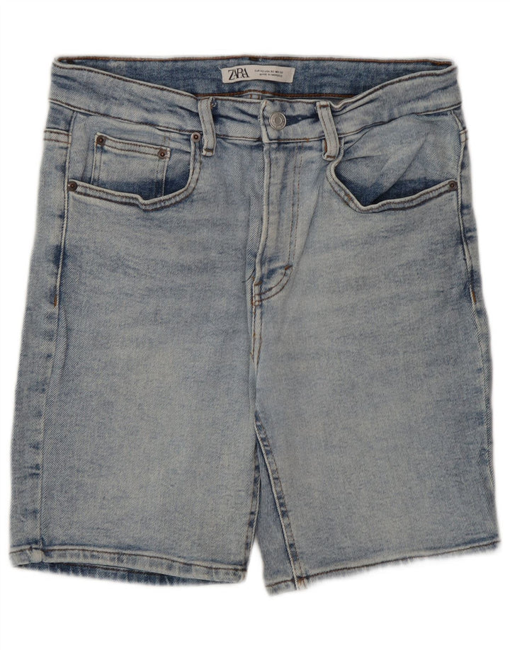 Pantaloncini di jeans da uomo Zara EU 42 Large W32 cotone blu