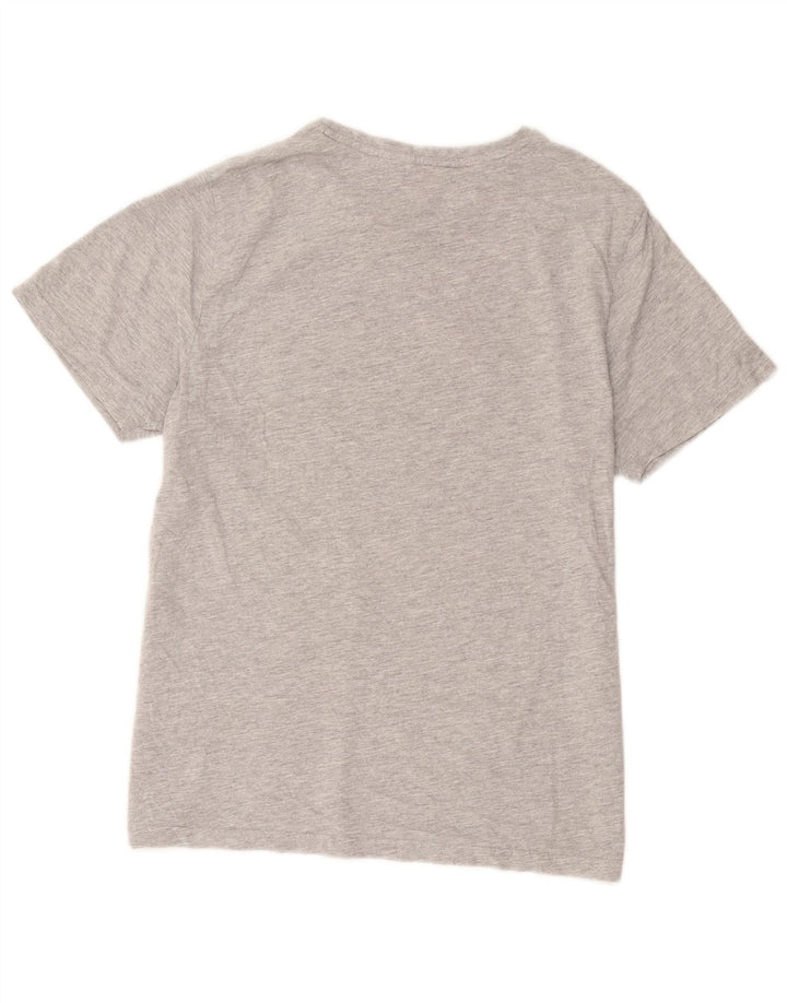 T-shirt grafica da uomo con animali in cotone grigio medio