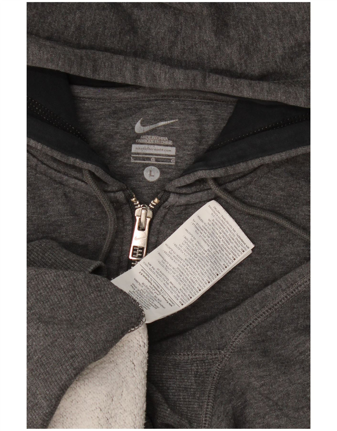 Felpa con cappuccio e zip Nike da uomo, grande, in cotone grigio