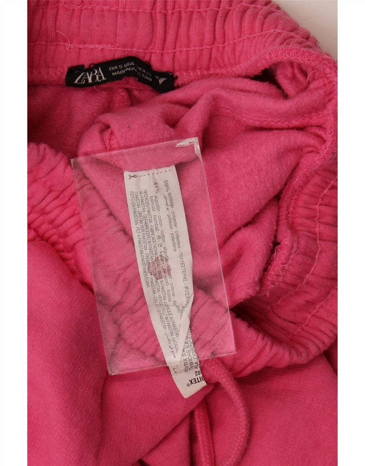 Pantaloni da tuta da donna ZARA Joggers UK 8 Small Rosa Poliestere