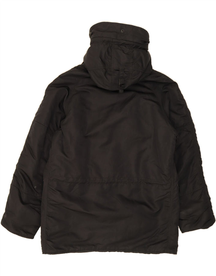 ALPHA INDUSTRIES Mens Hooded Windbreaker Jacket UK 38 Medium Black Vintage Alpha Industries and Second-Hand Alpha Industries from Messina Hembry 