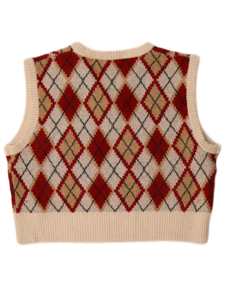Canotta corta da donna Zara UK 14 media multicolore a rombi/diamante