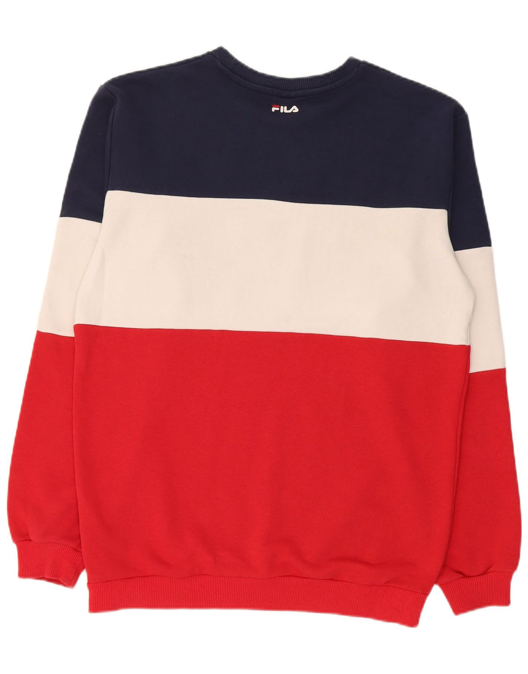 Fila Felpa grafica da uomo Maglione piccolo in cotone color block multicolore