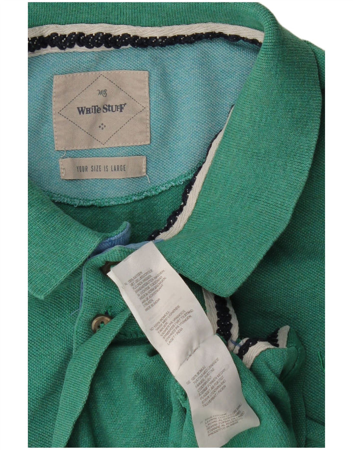WHITE STUFF Polo da uomo grande in cotone verde