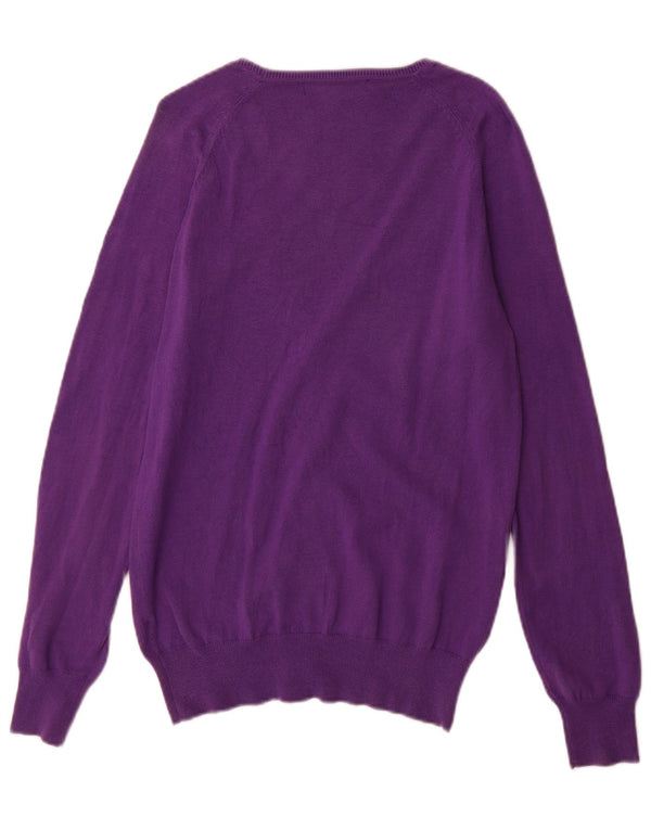 Maglione cardigan da donna Zara UK 18 XL cotone viola
