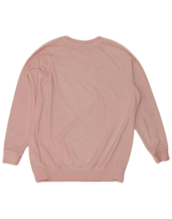 Felpa oversize con grafica da donna Puma UK 14 Large Pink Cotton
