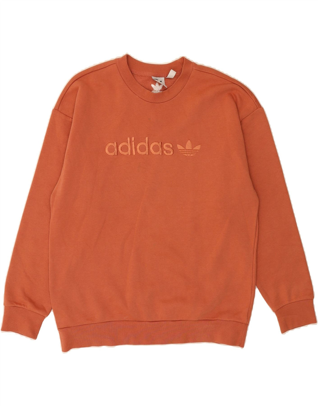ADIDAS Womens Oversized Graphic Sweatshirt Jumper UK 8 Small  Orange Vintage Adidas and Second-Hand Adidas from Messina Hembry 