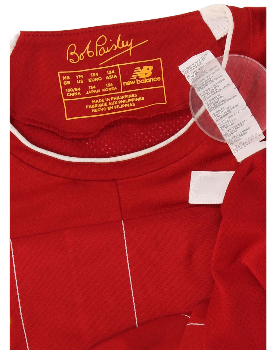 NEW BALANCE Girls Graphic T-Shirt Top 9-10 Years Medium Red Polyester
