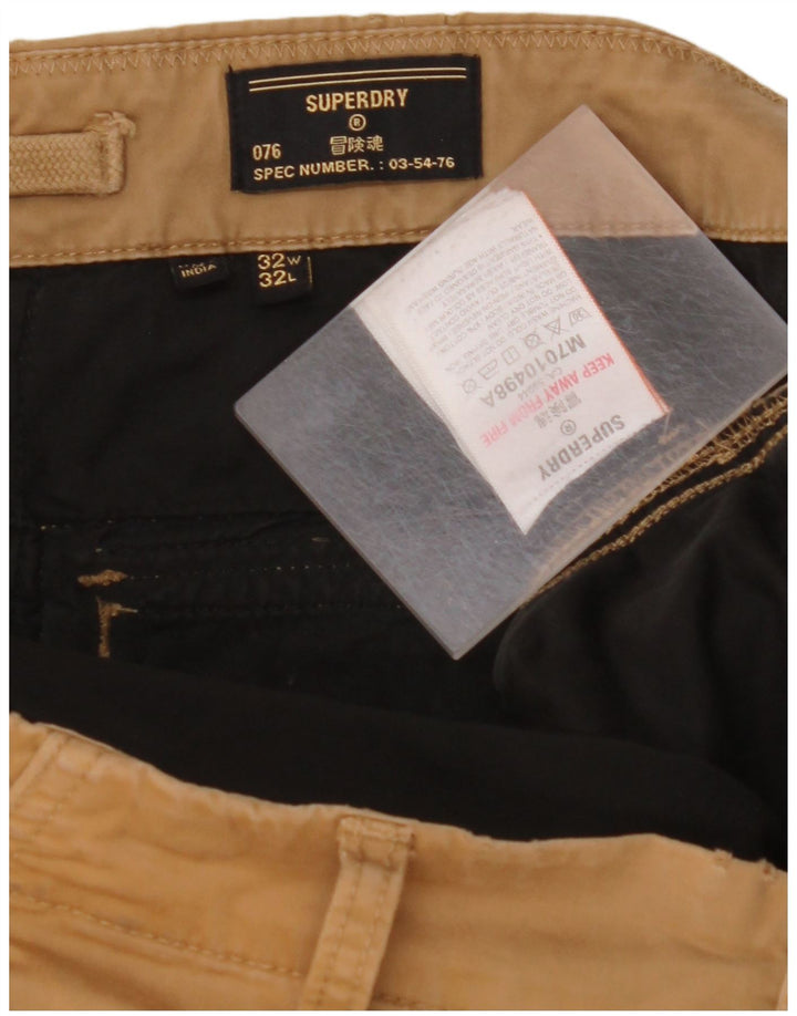Pantaloni cargo dritti da uomo SUPERDRY W32 L32 in cotone beige