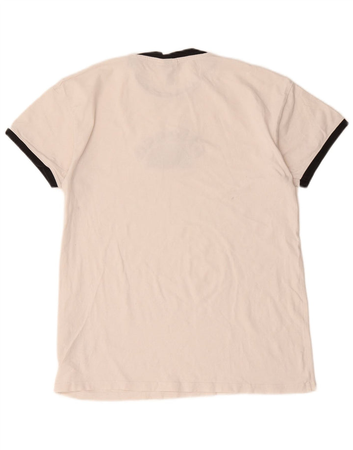 T-shirt grafica da donna Ellesse Top UK 8 piccola in cotone bianco