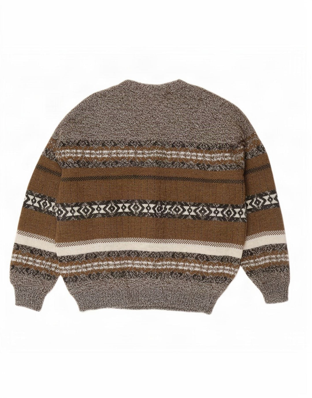 Maglione cardigan da uomo vintage XL grigio Fair Isle
