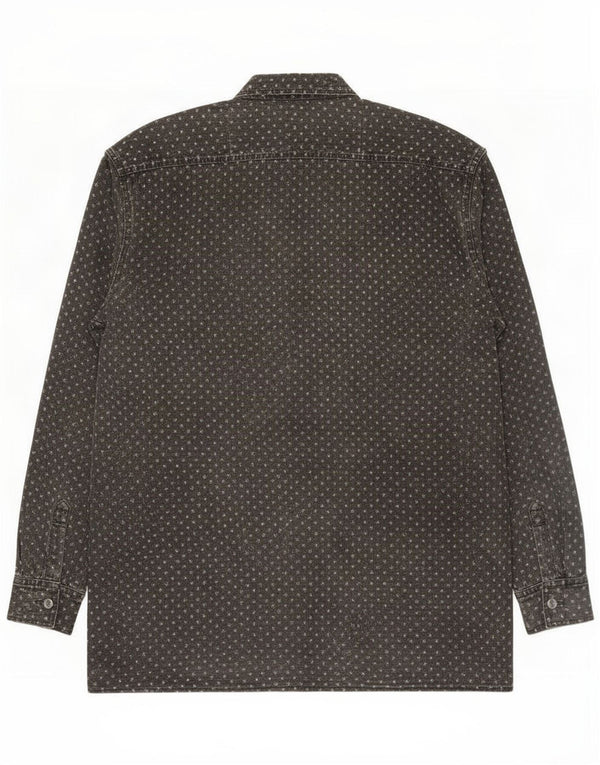 Camicia vintage da uomo 2XL nera maculata