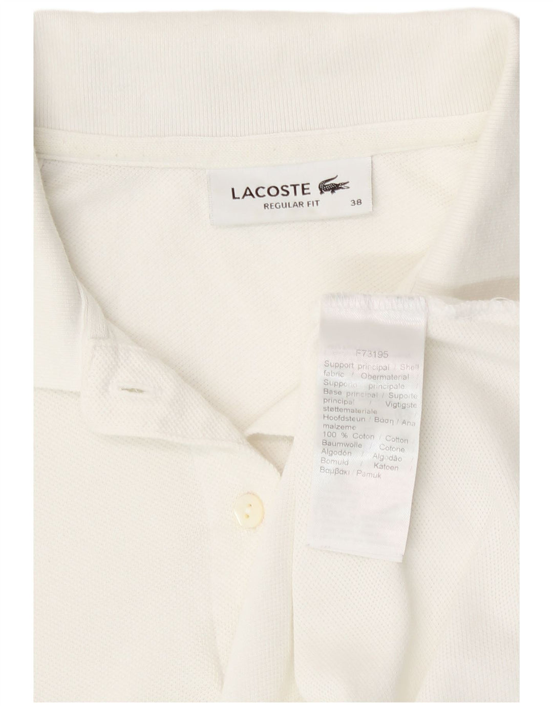 Polo da donna vestibilità regolare Lacoste taglia 38 cotone bianco medio