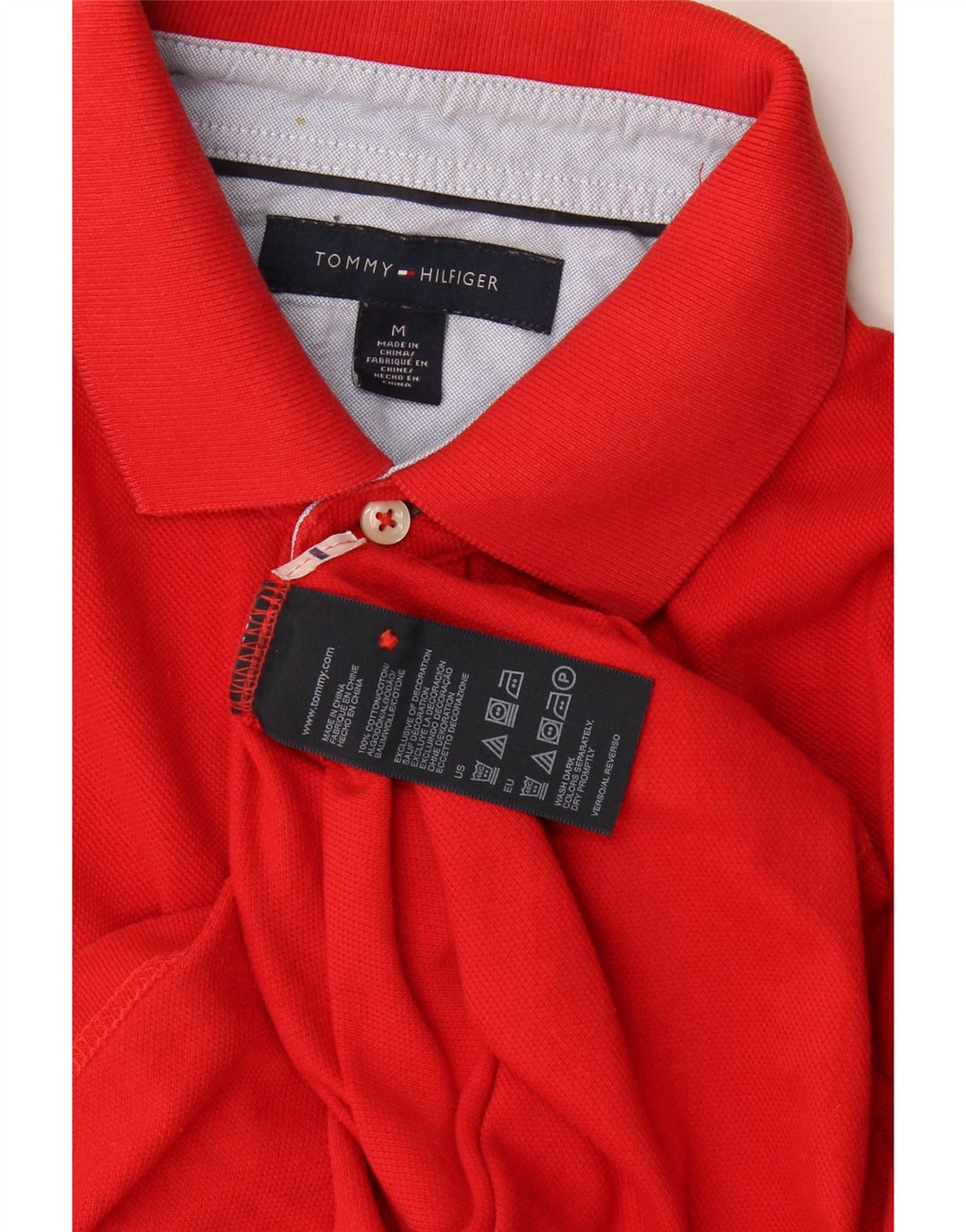 Polo da uomo Tommy Hilfiger in cotone rosso medio