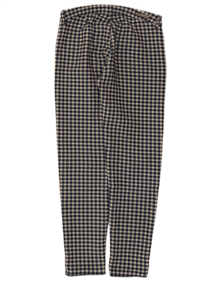 Pantaloni casual slim da donna Guess W24 L26 a quadretti blu navy