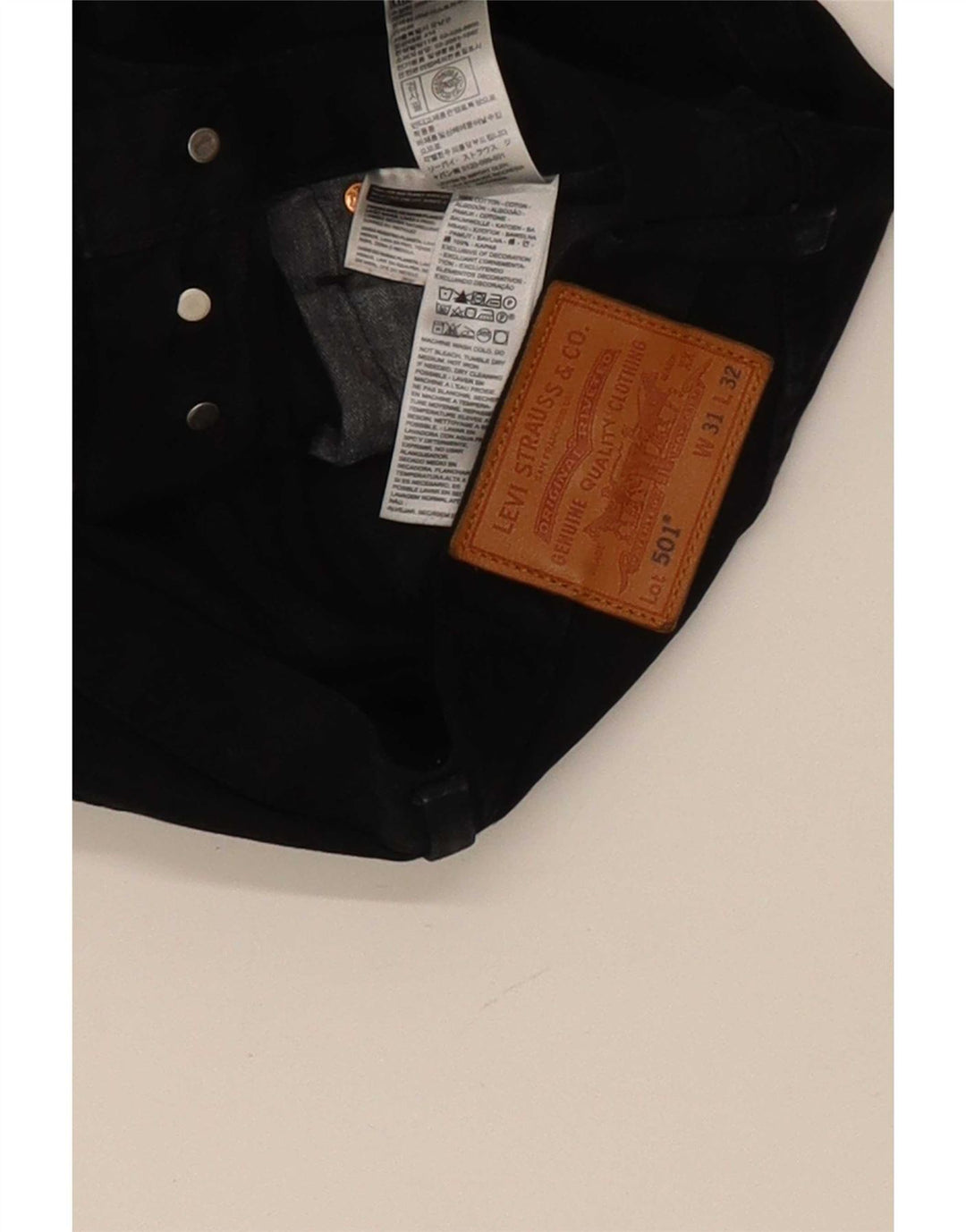 Levi's Uomo 501 Jeans dritti W31 L32 Cotone Nero