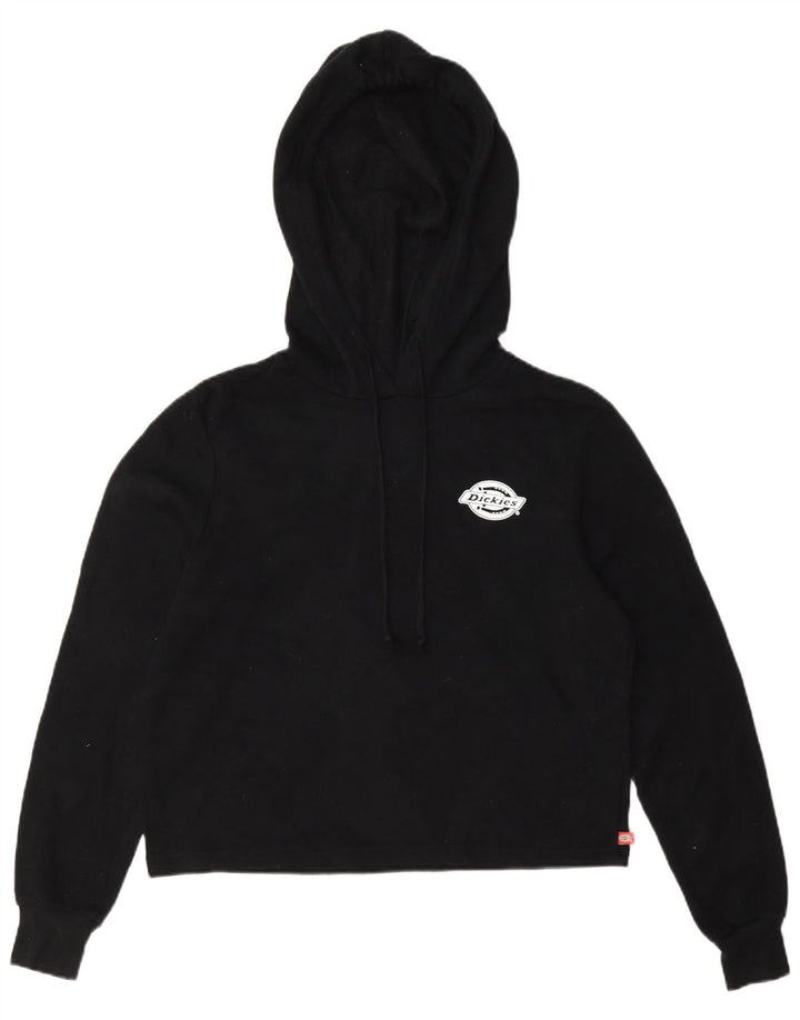 Dickies Maglione corto con cappuccio oversize da donna UK 10 piccolo poliestere nero