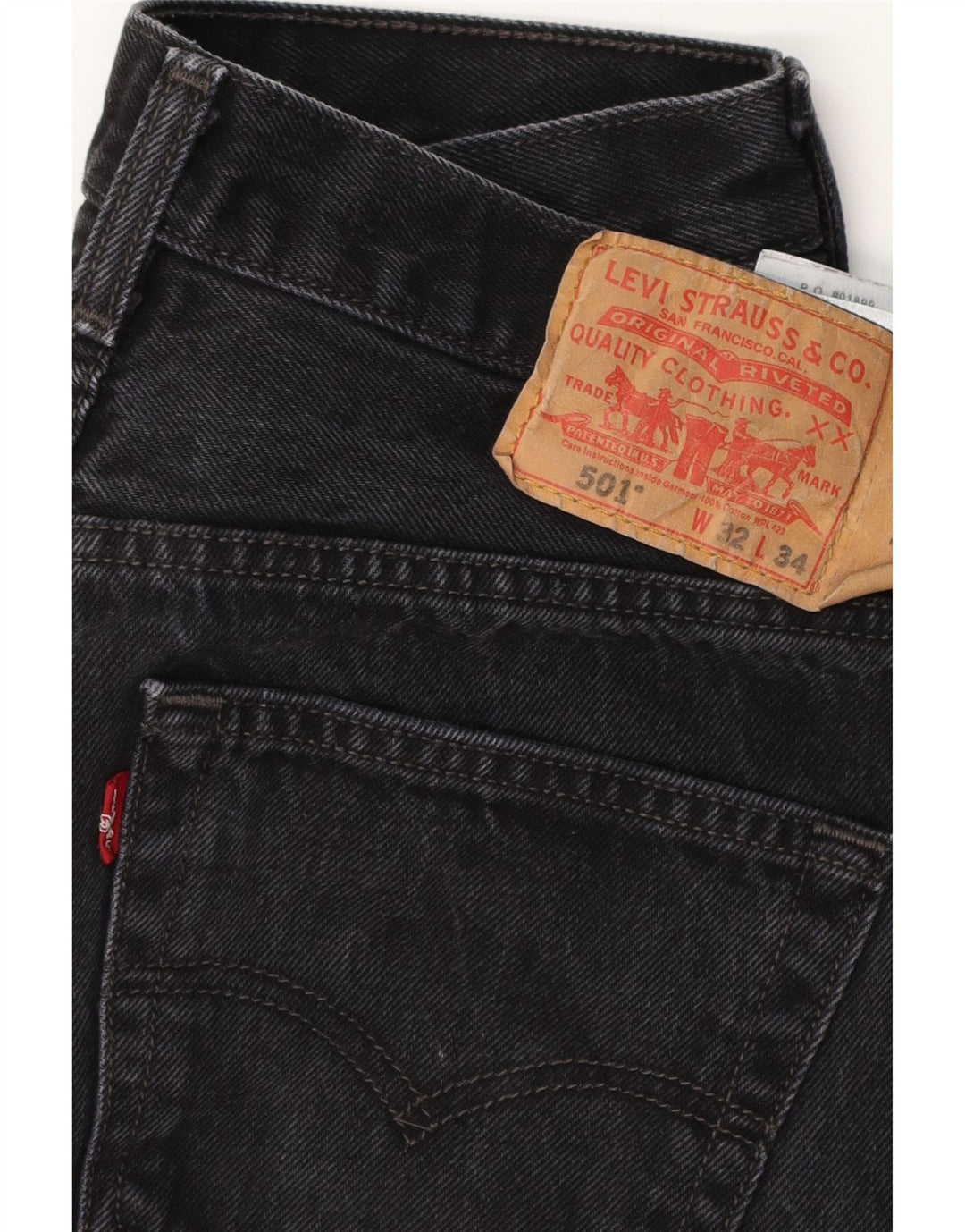LEVI'S Jeans dritti da uomo 501 W32 L30 cotone nero