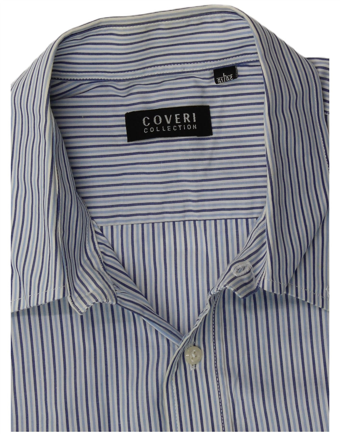Camicia da uomo a maniche corte Coveri taglia 41/42 grande gessato blu