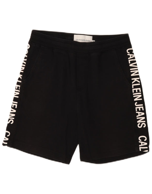 Pantaloncini sportivi grafici da uomo Calvin Klein in cotone nero medio