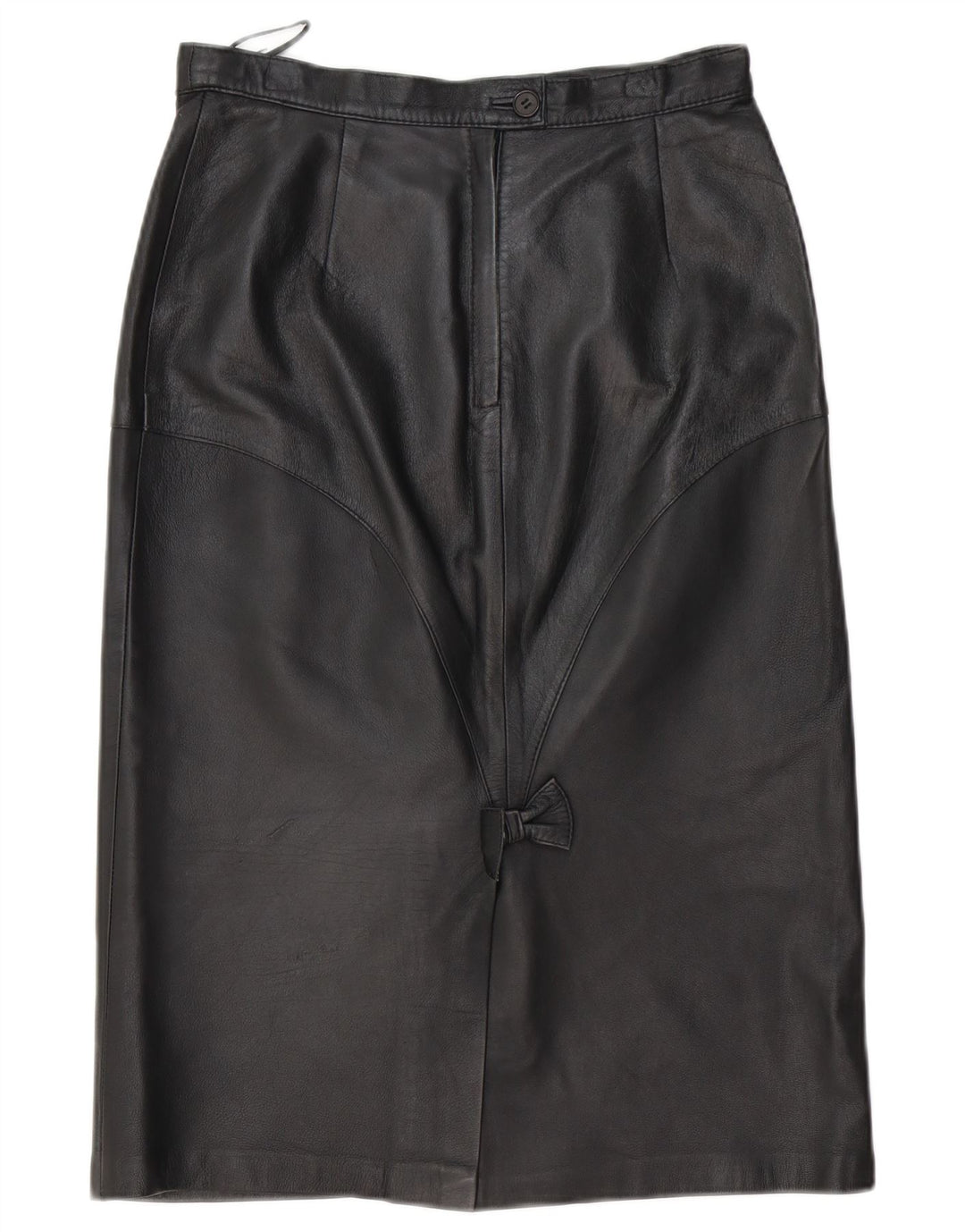 Gonna in pelle da donna vintage EU 40 media W30 in pelle nera