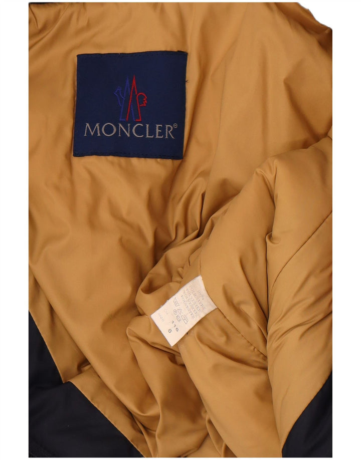 Cappotto imbottito Moncler bambina 5-6 anni in poliestere blu navy