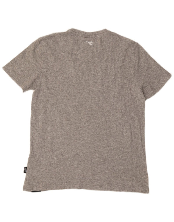 T-shirt da donna Diadora Top UK 16 grande cotone chiazzato grigio