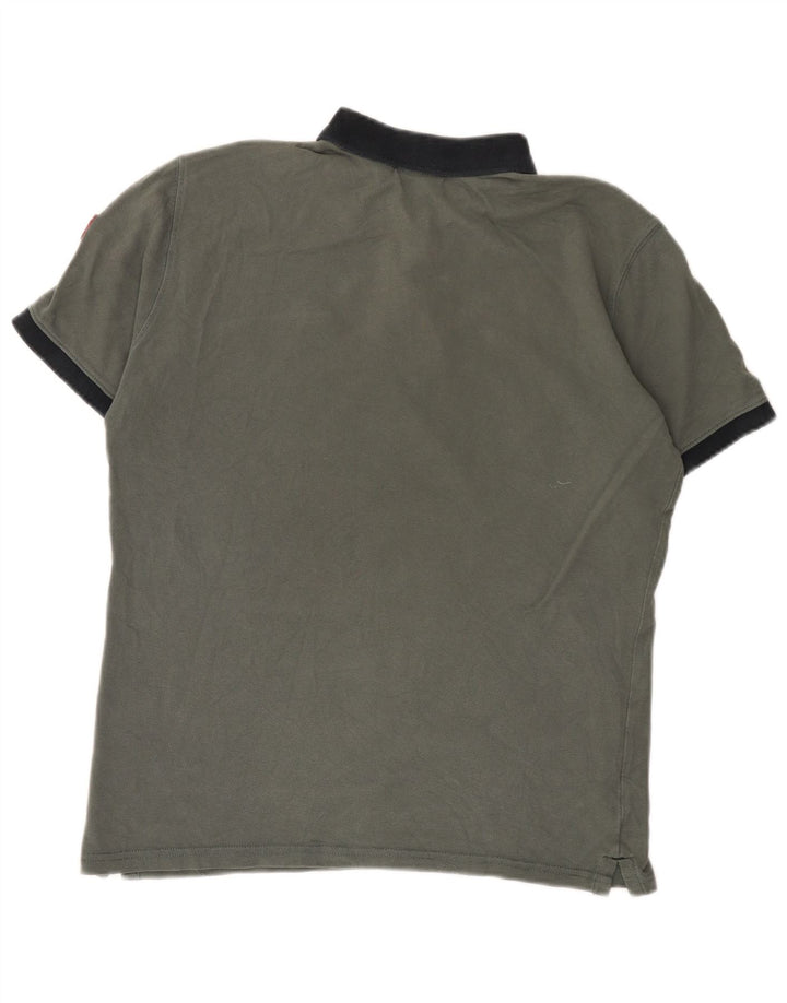 Polo da uomo Napapijri grande in cotone color block grigio