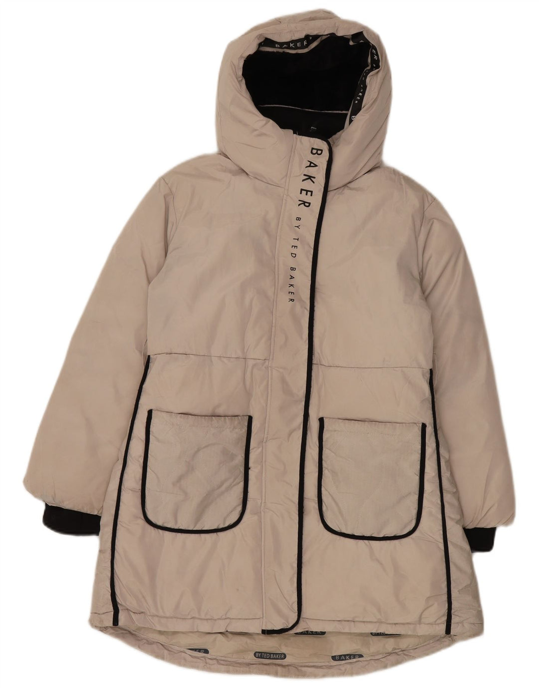 Cappotto imbottito con cappuccio grafico per ragazze Ted Baker 9-10 anni Poliestere beige