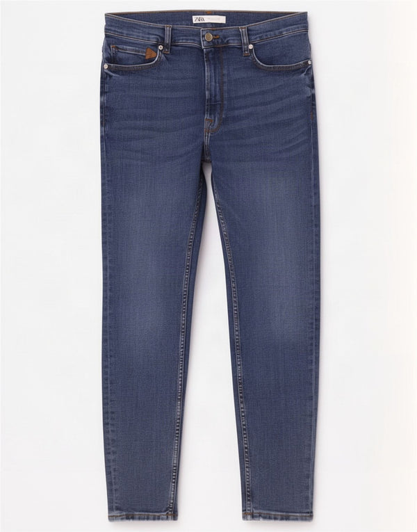 Jeans skinny da uomo Zara EU 42 Large W32 L28 Blu