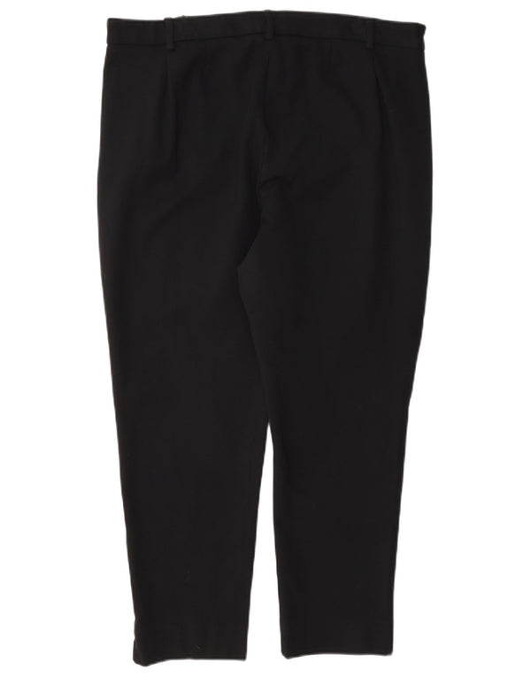 Pantaloni da abito corto Marks & Spencer da donna UK 16 Large W34 L24 Nero