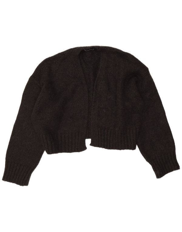 Maglione cardigan aperto corto oversize da donna Zara UK 16 grande acrilico nero