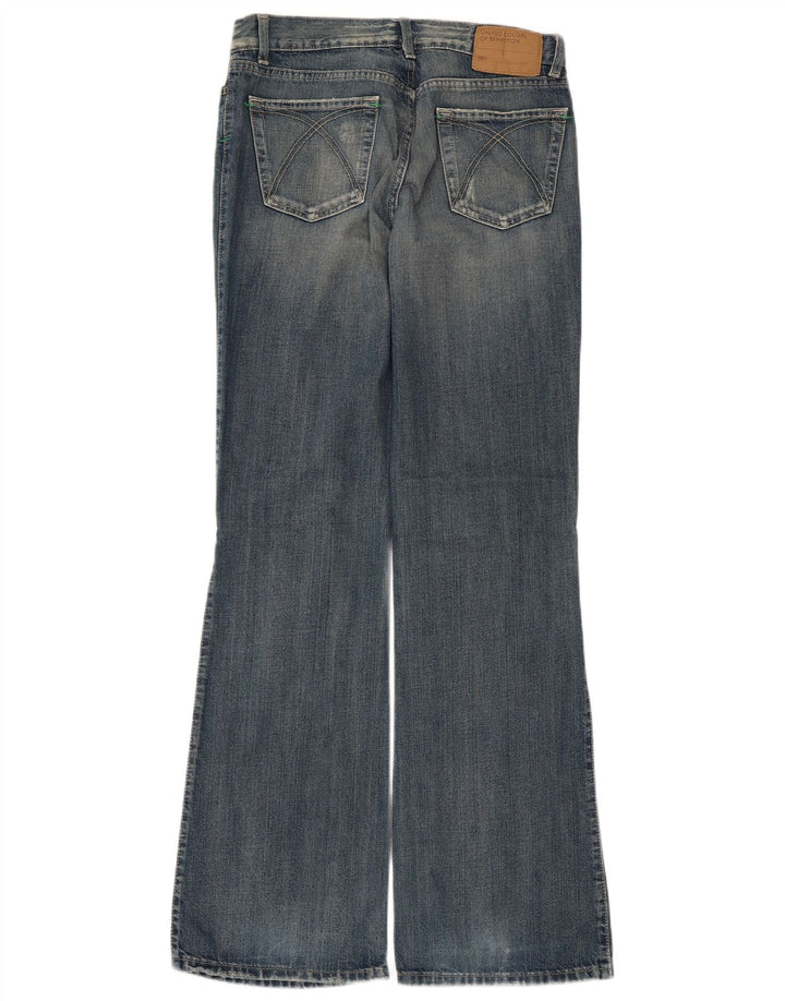 Jeans Bootcut effetto consumato da donna Benetton IT 44 medio W30 L33 cotone blu