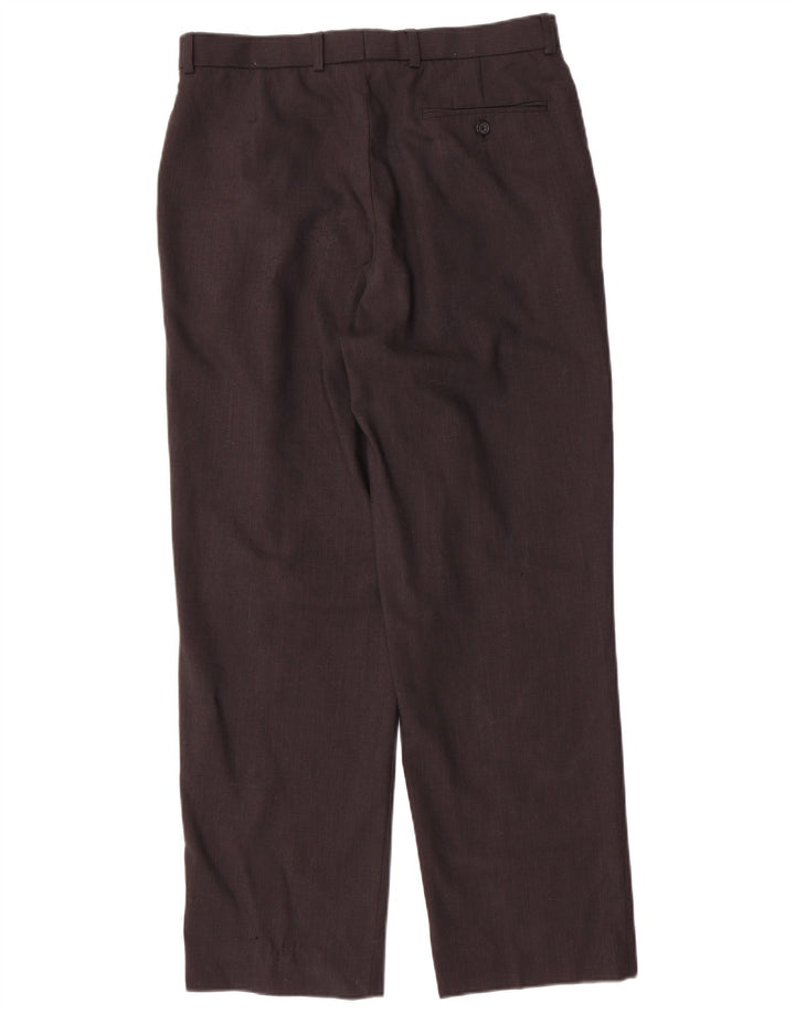 Pantaloni da abito con pegging da uomo Marks & Spencer W32 L29 Lana marrone