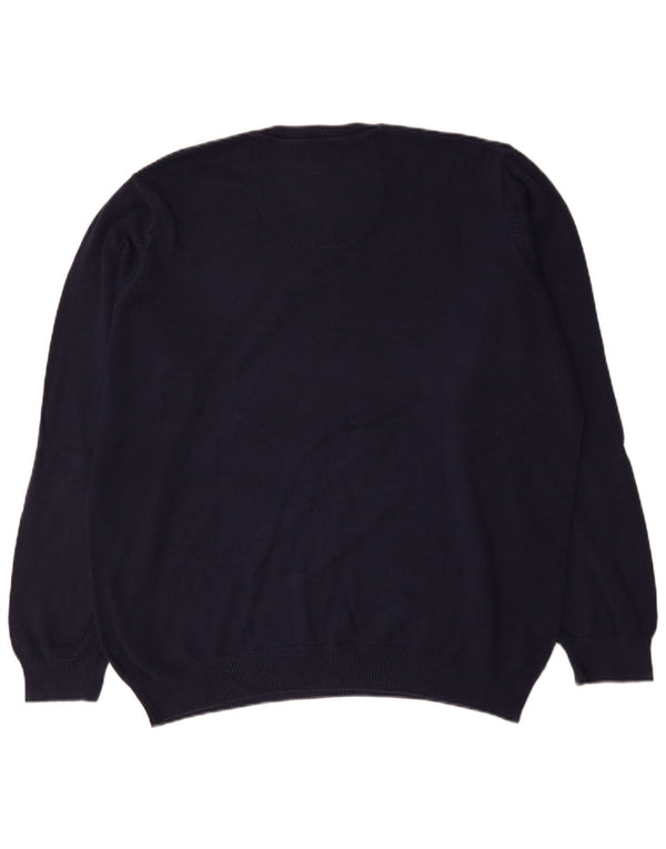 Maglione da uomo Marks & Spencer vestibilità regolare con scollo a V XL in cotone blu navy