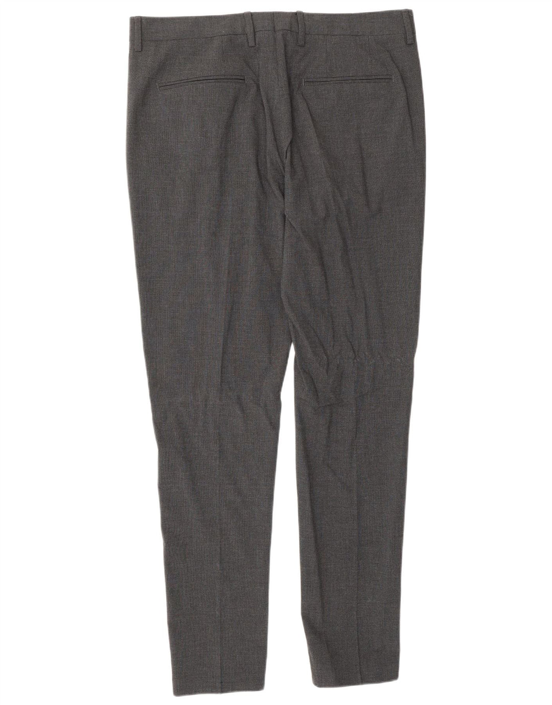 Pantaloni chino slim da uomo Zara EU 42 Large W32 L32 lana a quadri grigi