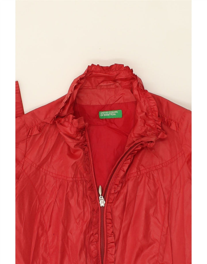 BENETTON Girls Rain Jacket 8-9 Years Large  Red Nylon Vintage Benetton and Second-Hand Benetton from Messina Hembry 
