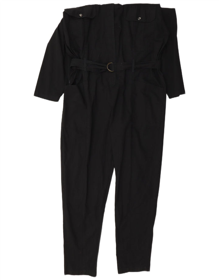 Tuta vintage da donna a maniche lunghe IT 42 cotone medio nero