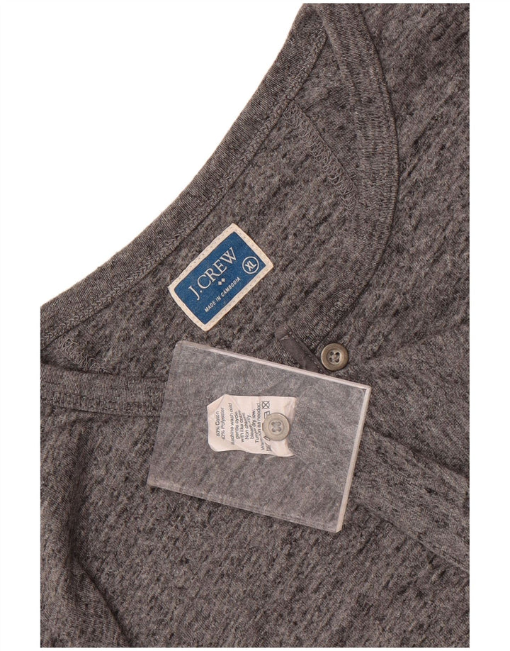 J. Crew Maglia da uomo a maniche lunghe XL in cotone chiazzato grigio