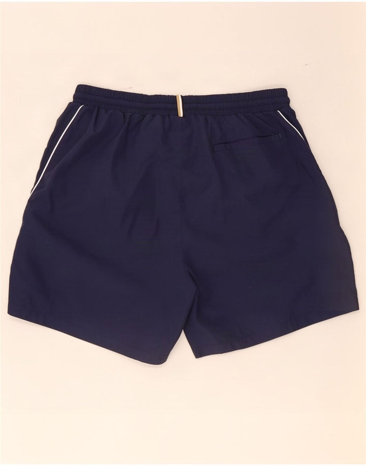 Pantaloncini sportivi grafici da uomo Hugo Boss grandi in poliestere blu navy