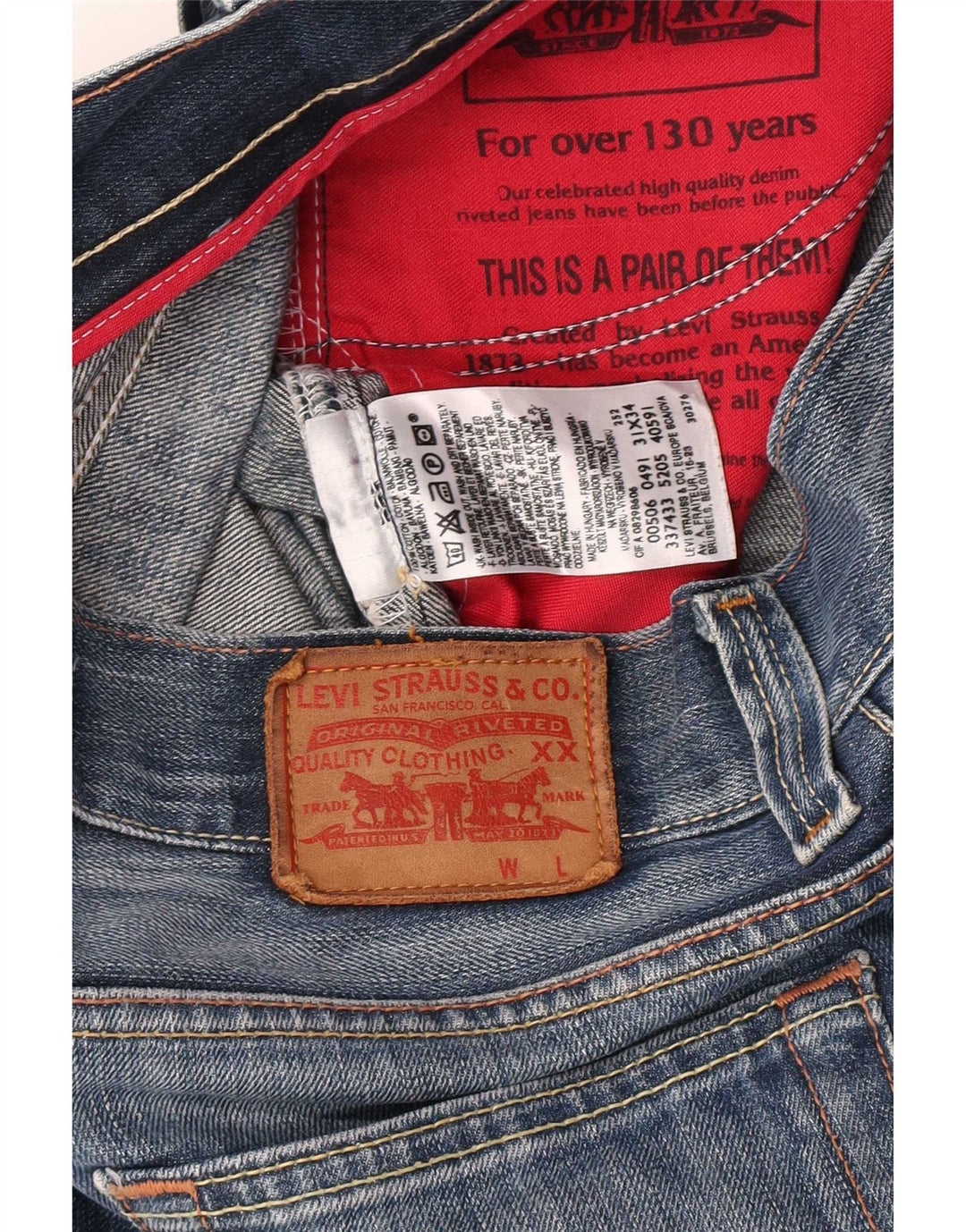 Pantaloncini di jeans Levi's 506 da uomo W31 cotone blu medio