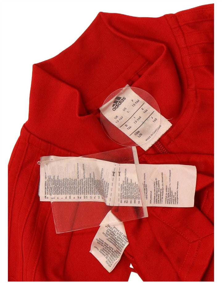 Giacca da tuta da ragazzo Adidas 13-14 anni in poliestere color block rosso