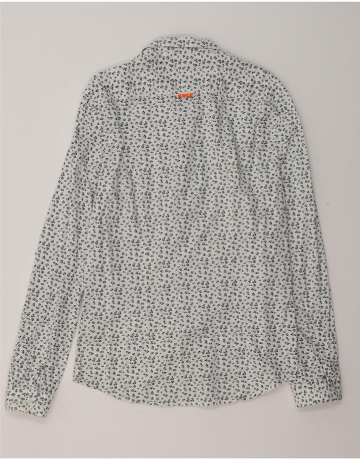 Camicia da uomo slim fit SUPERDRY grande cotone floreale bianco