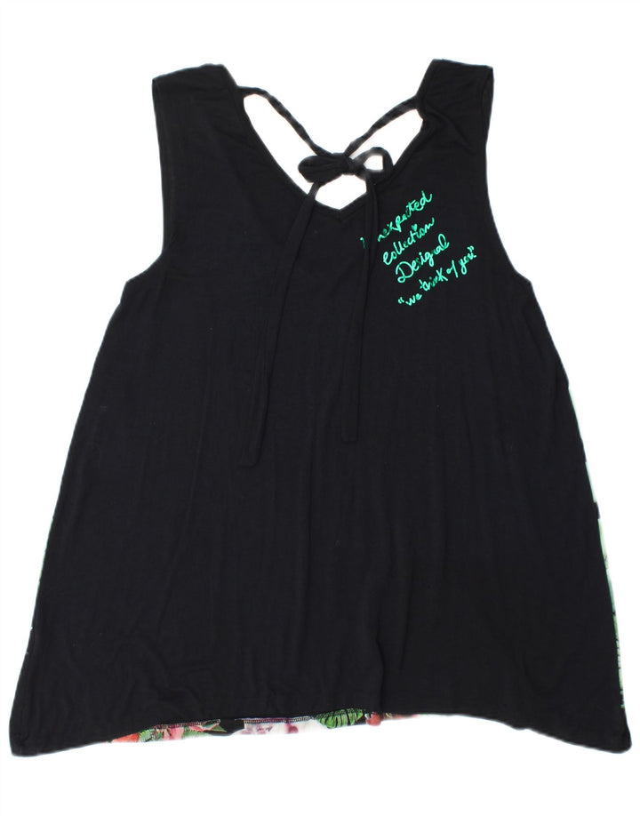 DESIGUAL Camicetta senza maniche da donna Top UK 18 XL Nero floreale