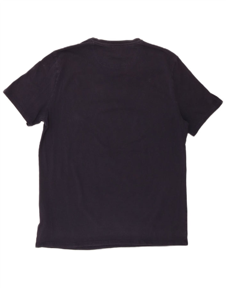 Guess T-shirt grafica da uomo slim fit Top XL in cotone blu navy