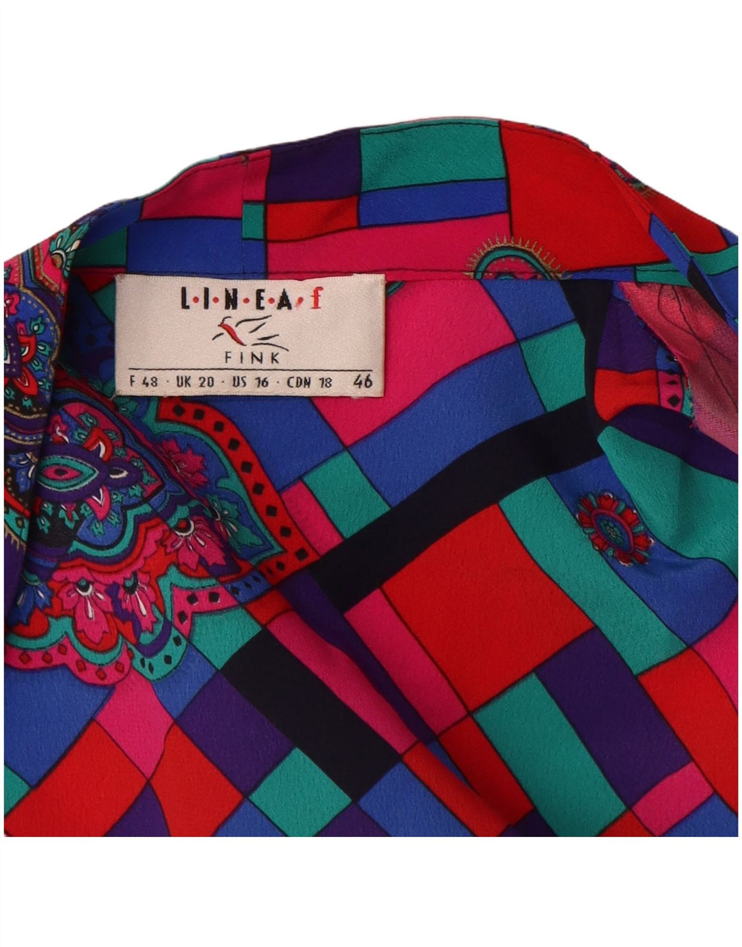 Top cardigan lungo da donna Linea UK 20 2XL multicolore geometrico