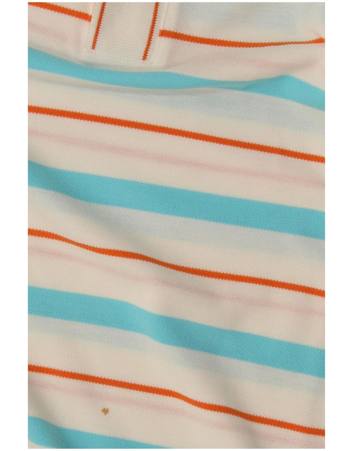 Polo da uomo slim fit Hugo Boss in cotone a righe bianche medie