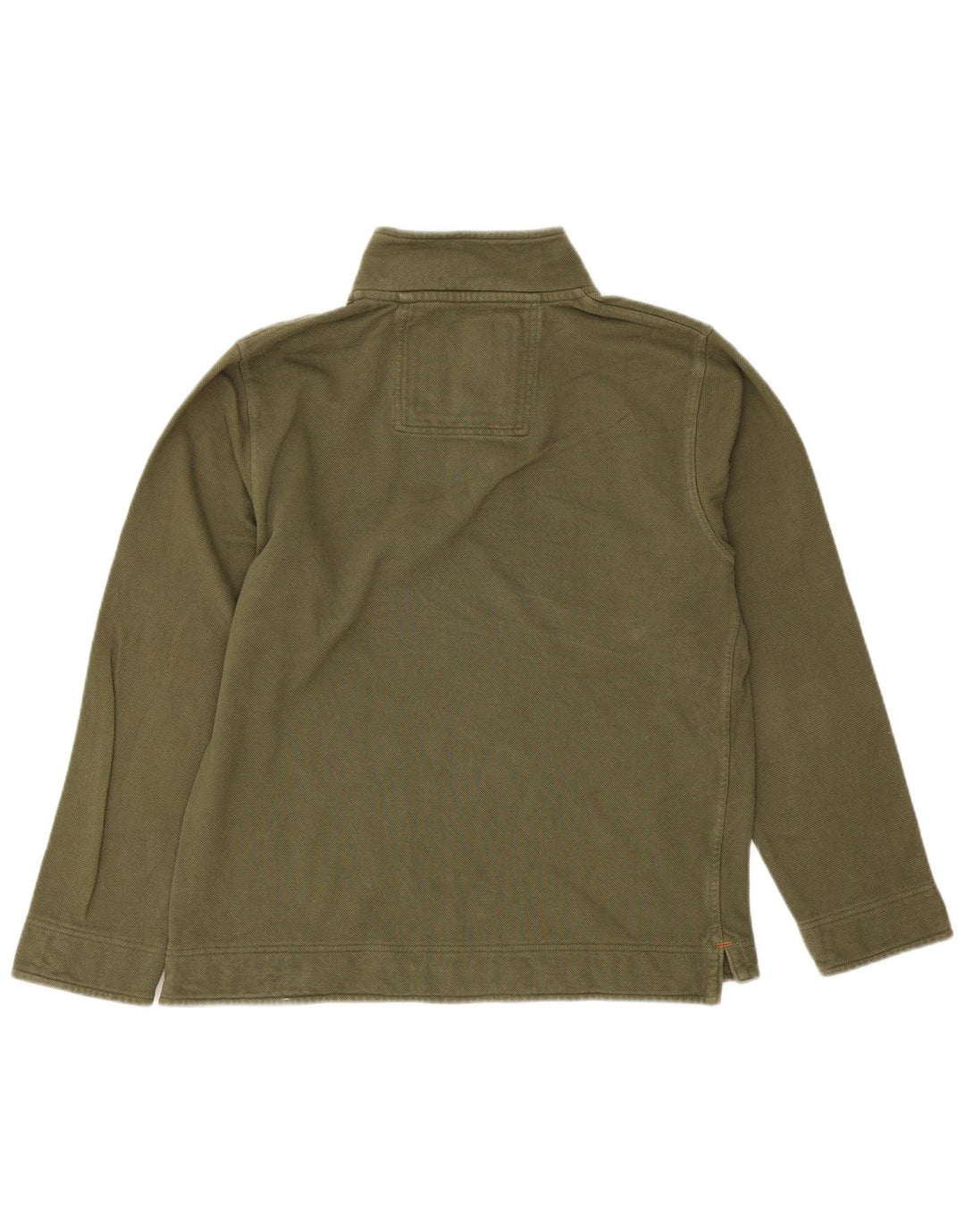 Crew Clothing Felpa con collo con zip da uomo Maglione cotone kaki medio