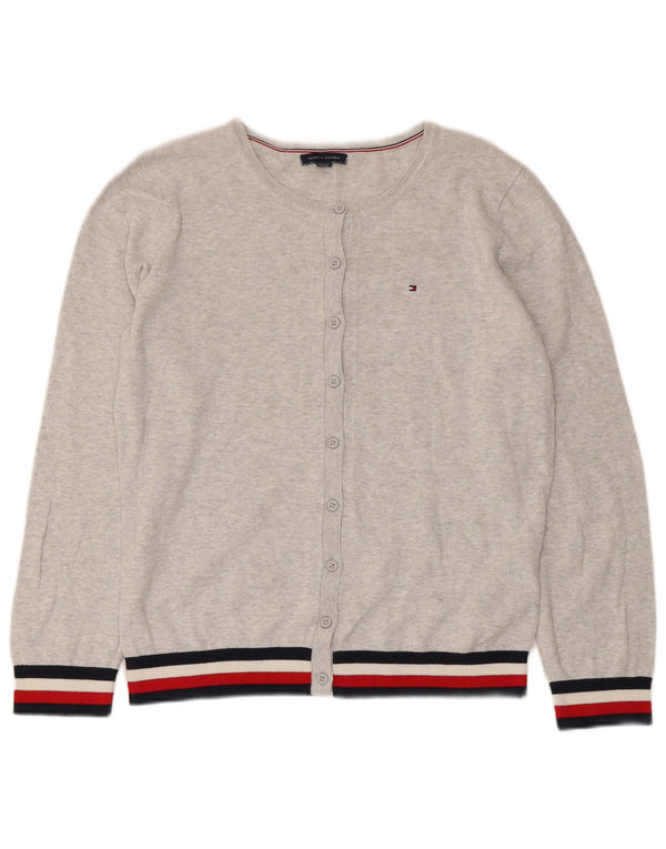 Maglione cardigan da donna Tommy Hilfiger UK 14 Grigio medio a righe