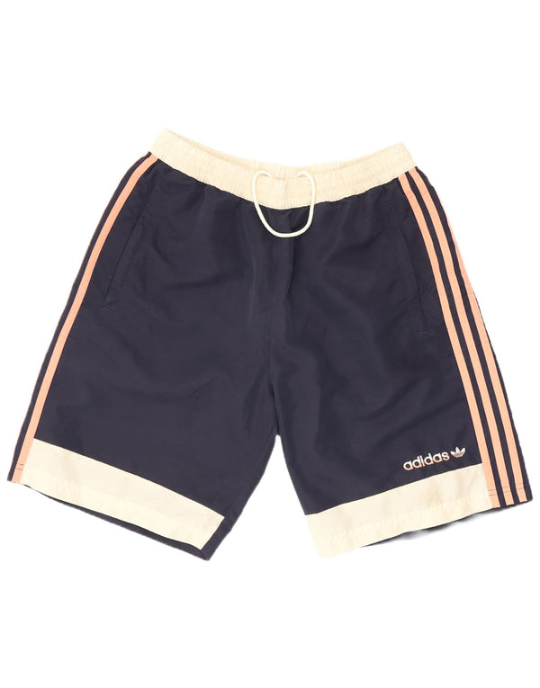 Pantaloncini da bagno Adidas da uomo medi in poliestere color block blu navy